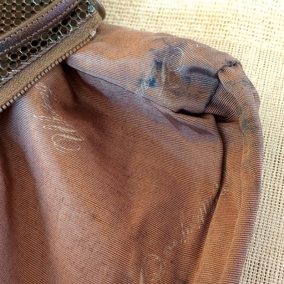 Vintage Whiting & Davis Bronze Mesh and Leather Crossbody/Shoulder Bag - Picture 9 of 15